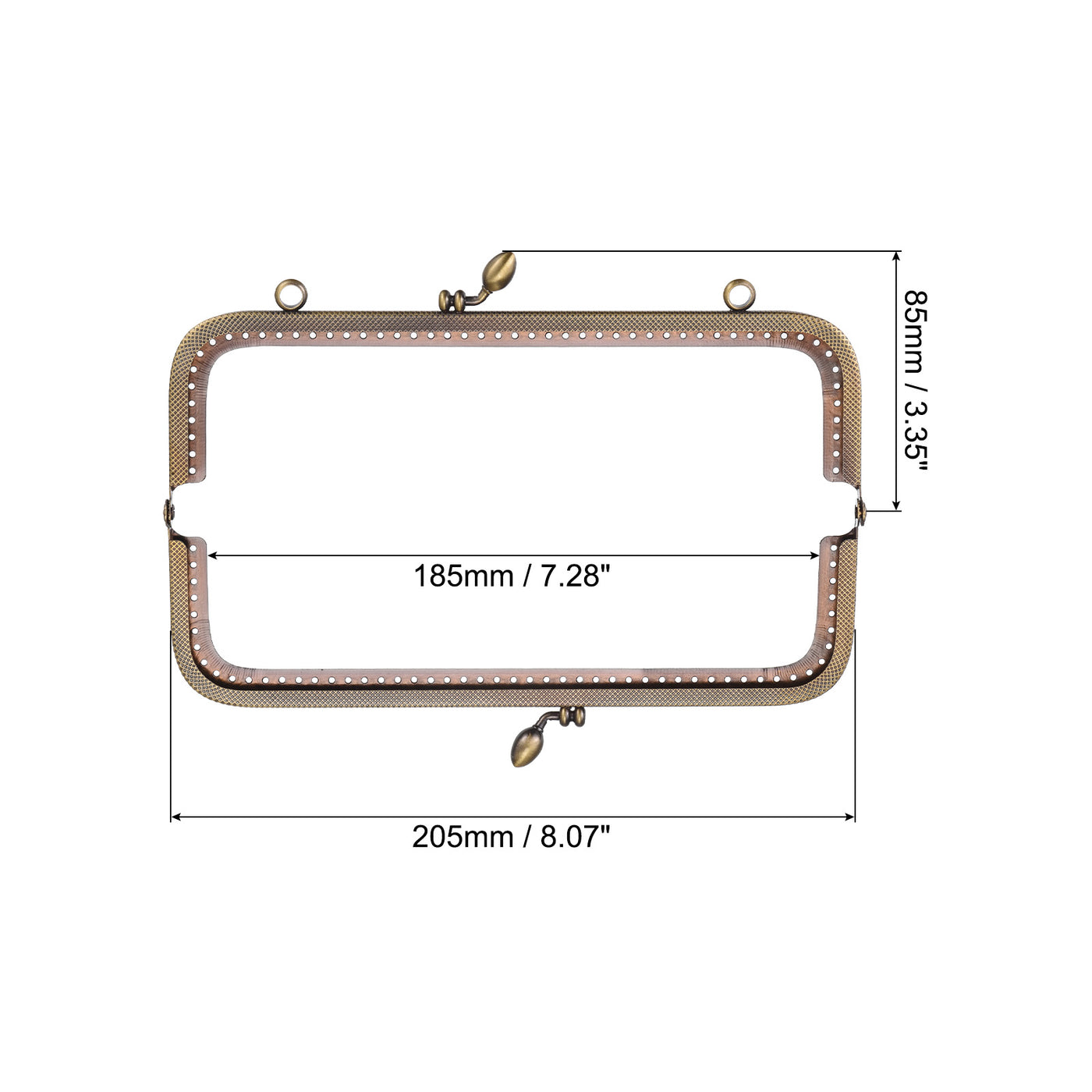 uxcell Uxcell Metal Purse Frames, 8.07" 3Pcs Kiss Lock Clasp Frame for Coin Bag DIY, Bronze