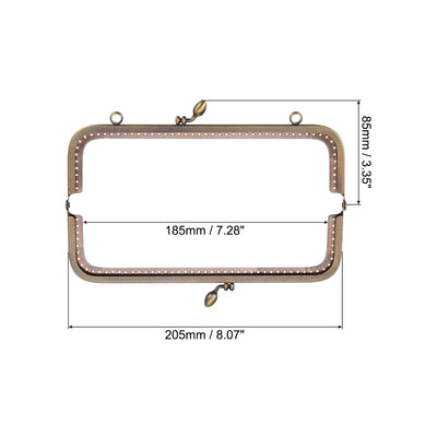 Harfington Uxcell Metal Purse Frames, 8.07" 3Pcs Kiss Lock Clasp Frame for Coin Bag DIY, Bronze