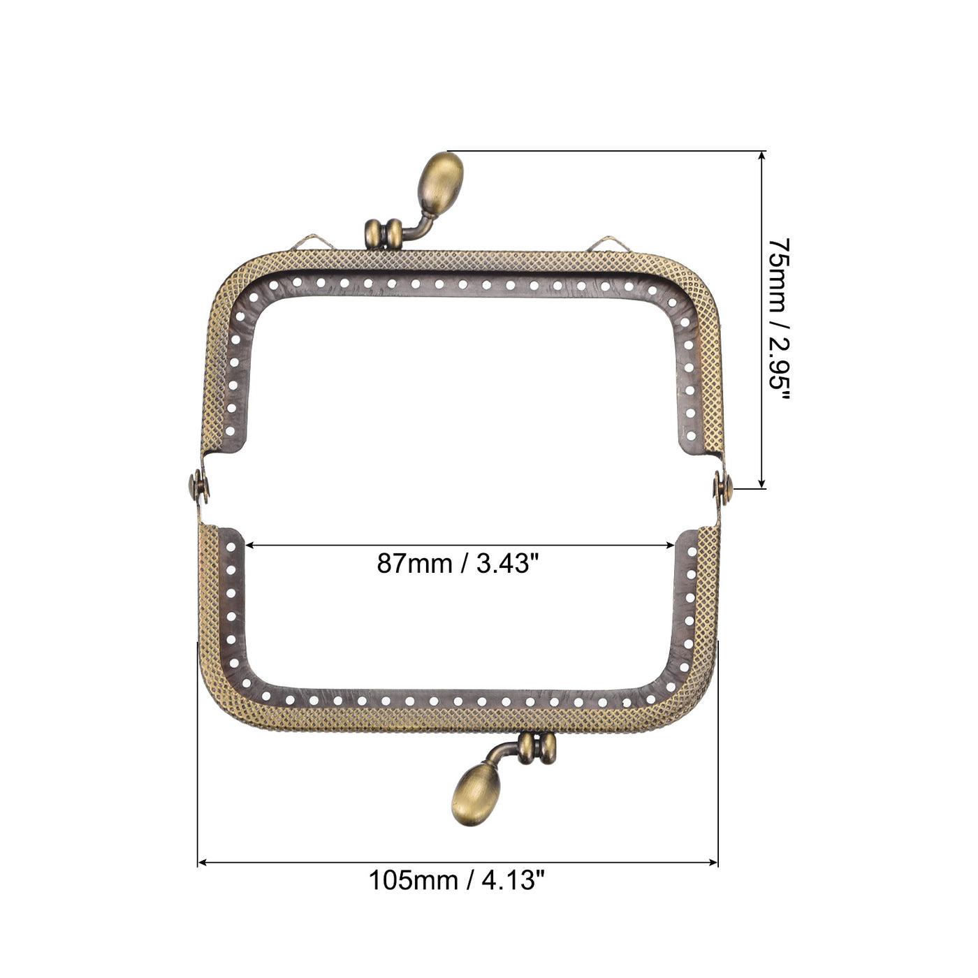 uxcell Uxcell Metal Purse Frames, 4.13" 4Pcs Kiss Lock Clasp Frame for Coin Bag DIY, Bronze