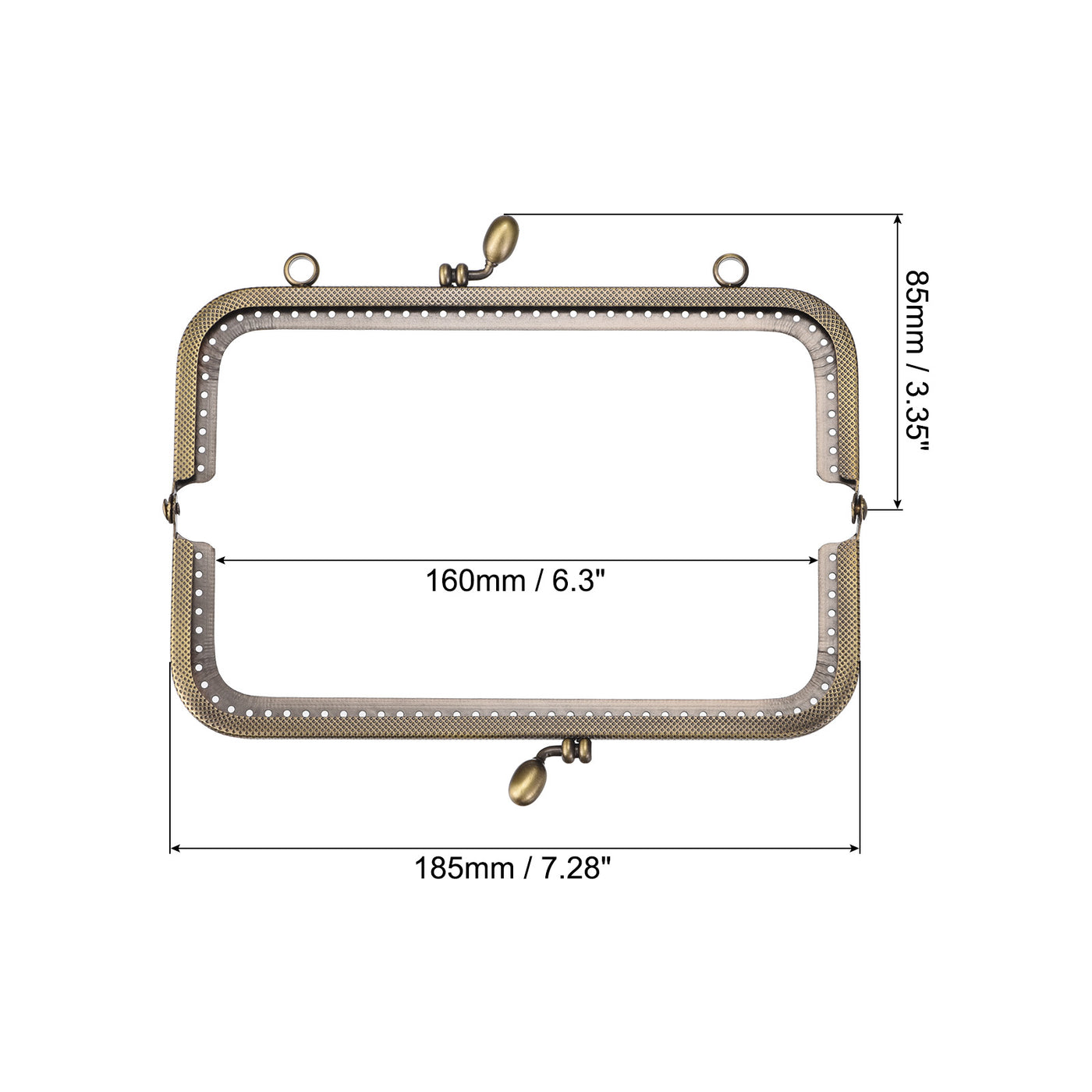 uxcell Uxcell Metal Purse Frames, 7.28" 4Pcs Kiss Lock Clasp Frame for Coin Bag DIY, Bronze