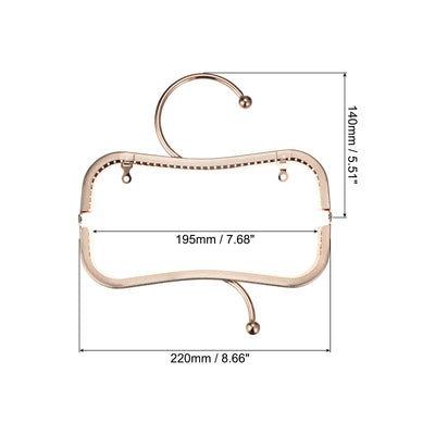 Harfington Uxcell Metal Purse Frames, 8.66" 2Pcs Kiss Lock Clasp Frame for Coin Bags DIY, Gold