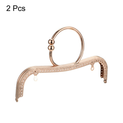 Harfington Uxcell Metal Purse Frames, 8.66" 2Pcs Kiss Lock Clasp Frame for Coin Bags DIY, Gold