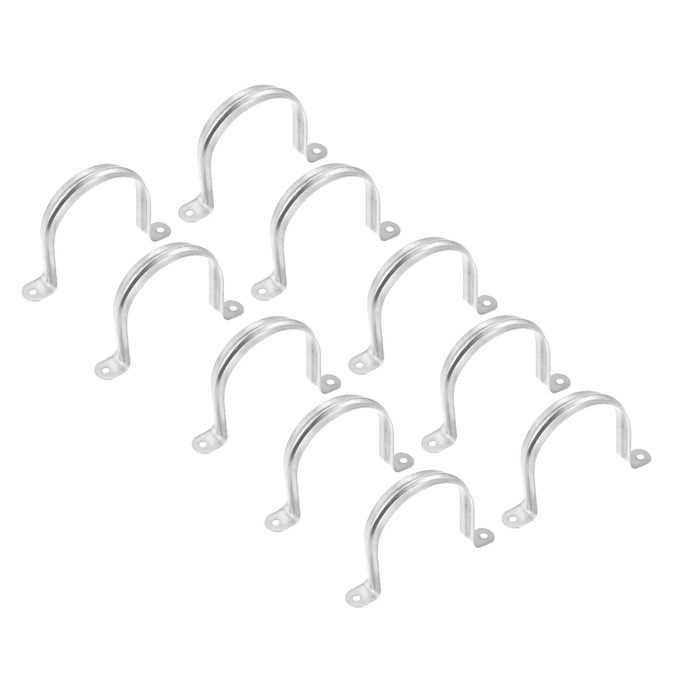 uxcell Uxcell Rigid Pipe Strap 16pcs 3 1/2" (90mm) Carbon Steel U Bracket Tension Tube Clamp