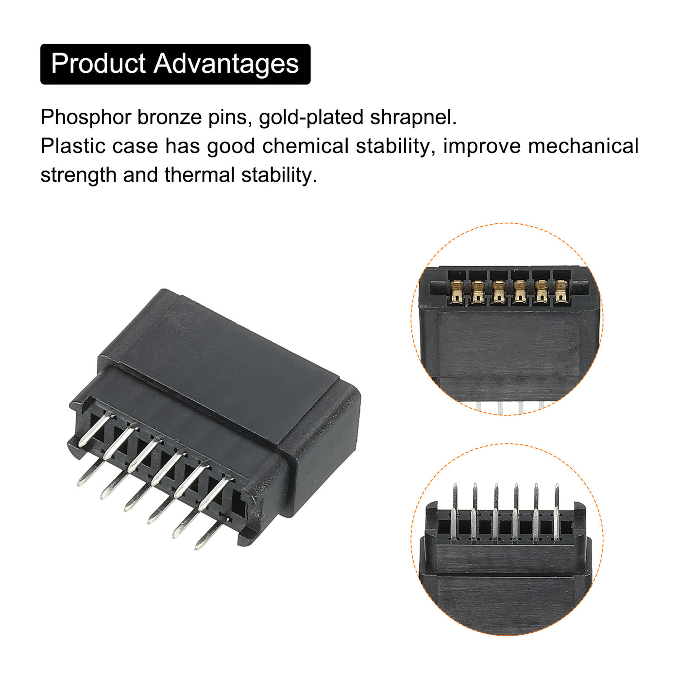 Harfington Card Edge Connector Black Socket Straight Connection 12 Pin 2.54mm Pitch for PCB Circuit Board, Game Console, Pack of 5