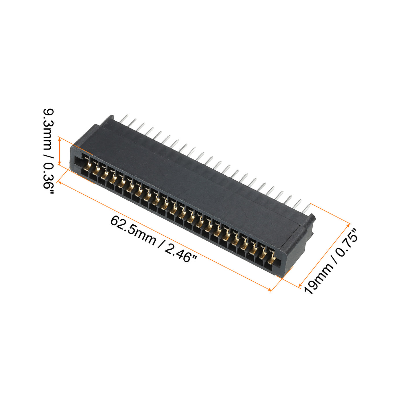 Harfington Card Edge Connector Black Socket Straight Connection 44 Pin 2.54mm Pitch for PCB Circuit Board, Game Console