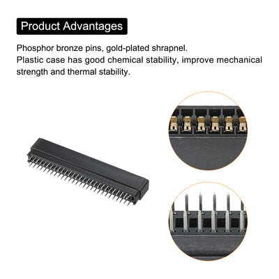 Harfington Card Edge Connector Black Socket Straight Connection 56 Pin 2.54mm Pitch for PCB Circuit Board, Game Console