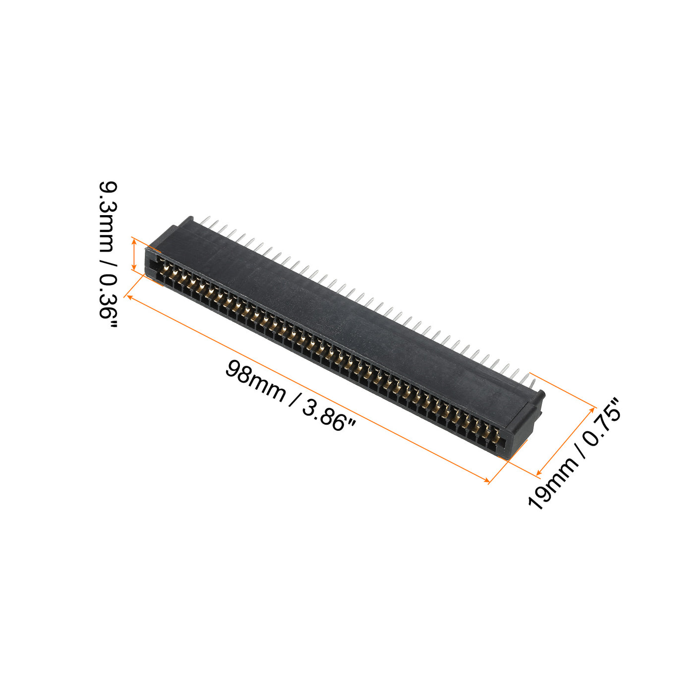 Harfington Card Edge Connector Black Socket Straight Connection 72 Pin 2.54mm Pitch for PCB Circuit Board, Game Console