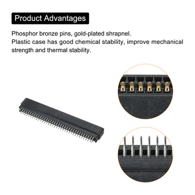 Harfington Card Edge Connector Black Socket Straight Connection 72 Pin 2.54mm Pitch for PCB Circuit Board, Game Console