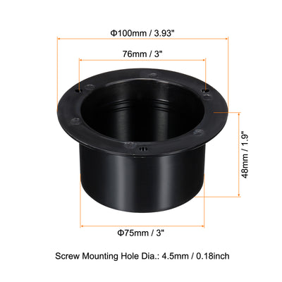 Harfington 3 Inch Duct Connector Flange, 4 Pack Exhaust Hose Flange ABS Round Air Duct for Heating Cooling Ventilation System