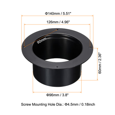 Harfington 4 Inch Duct Connector Flange, 2 Pack Exhaust Hose Flange ABS Round Air Duct for Heating Cooling Ventilation System