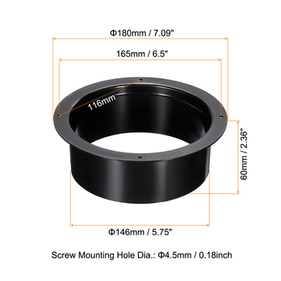 Harfington 6 Inch Duct Connector Flange, 2 Pack Exhaust Hose Flange ABS Round Air Duct for Heating Cooling Ventilation System