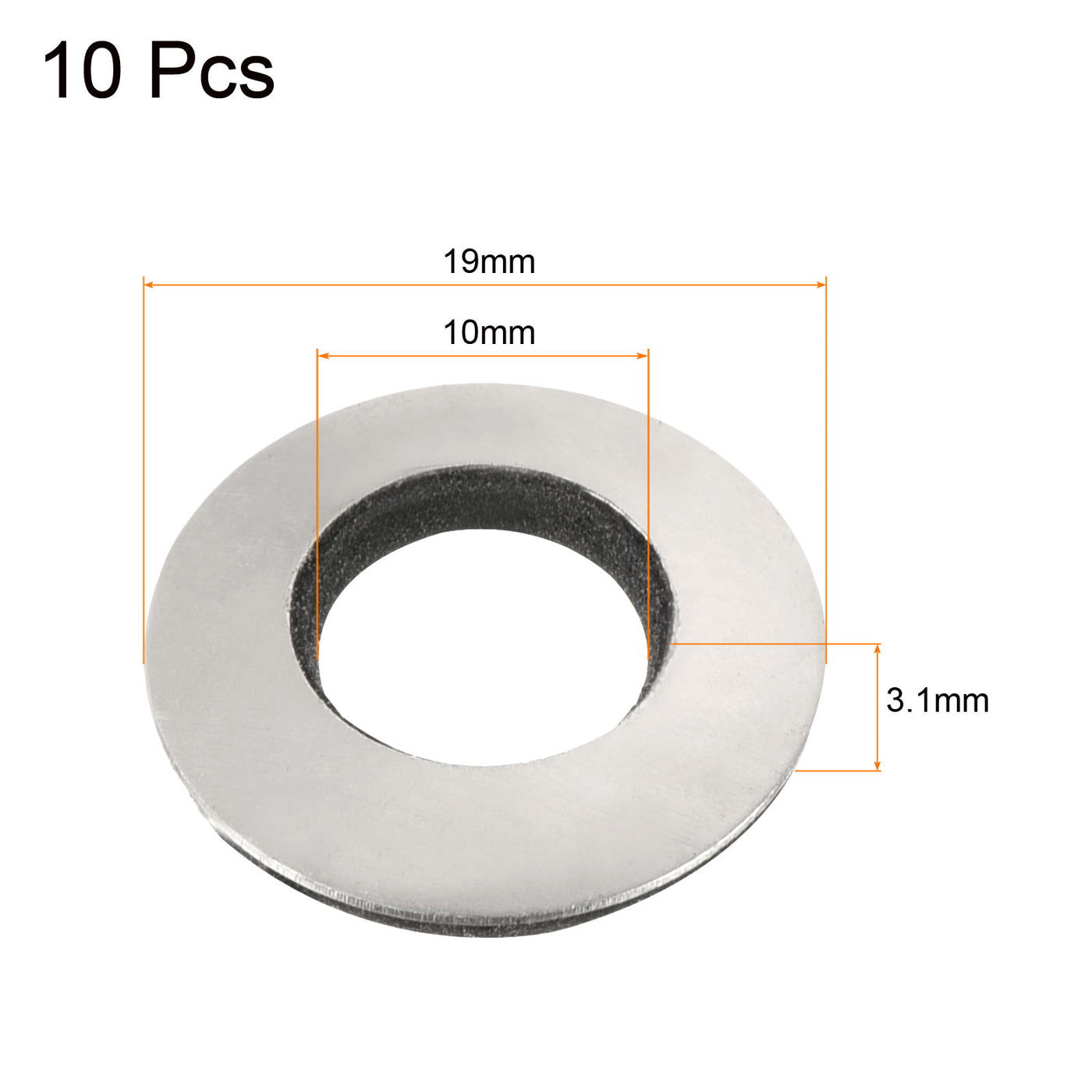 Harfington Bonded Sealing Washers M10 19x10x3.1mm Carbon Steel Nitrile Rubber Gasket, Pack of 10