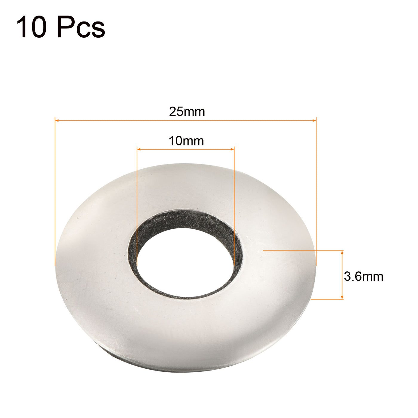 Harfington Bonded Sealing Washers M10 25x10x3.6mm Carbon Steel Nitrile Rubber Gasket, Pack of 10