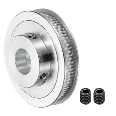 Harfington 80 Teeth 14mm Bore Timing Pulley, Aluminium Synchronous Wheel Silver with M5 Screw for 3D Printer Belt, CNC Machine