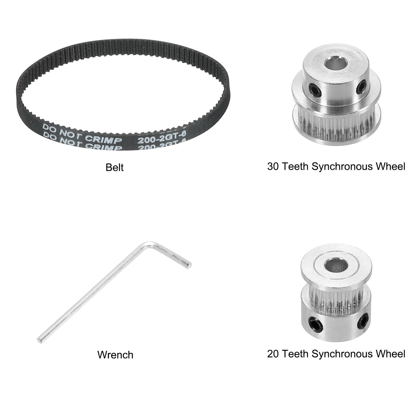 Harfington Timing Pulley 20&30 Teeth 5mm Bore Synchronous Wheel with Belt and Wrench for 3D Printer, CNC Machine, 1 Set