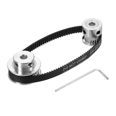 Harfington Timing Pulley 20&36 Teeth 5mm Bore Synchronous Wheel with Belt and Wrench for 3D Printer, CNC Machine, 1 Set