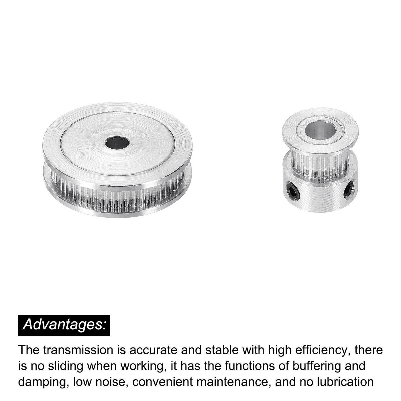 Harfington Timing Pulley 20&60 Teeth 6.35mm Bore Synchronous Wheel with Belt and Wrench for 3D Printer, CNC Machine, 1 Set