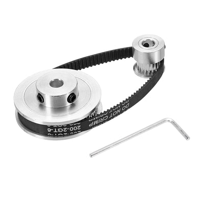 Harfington Timing Pulley 20&60 Teeth 6.35mm Bore Synchronous Wheel with Belt and Wrench for 3D Printer, CNC Machine, 1 Set