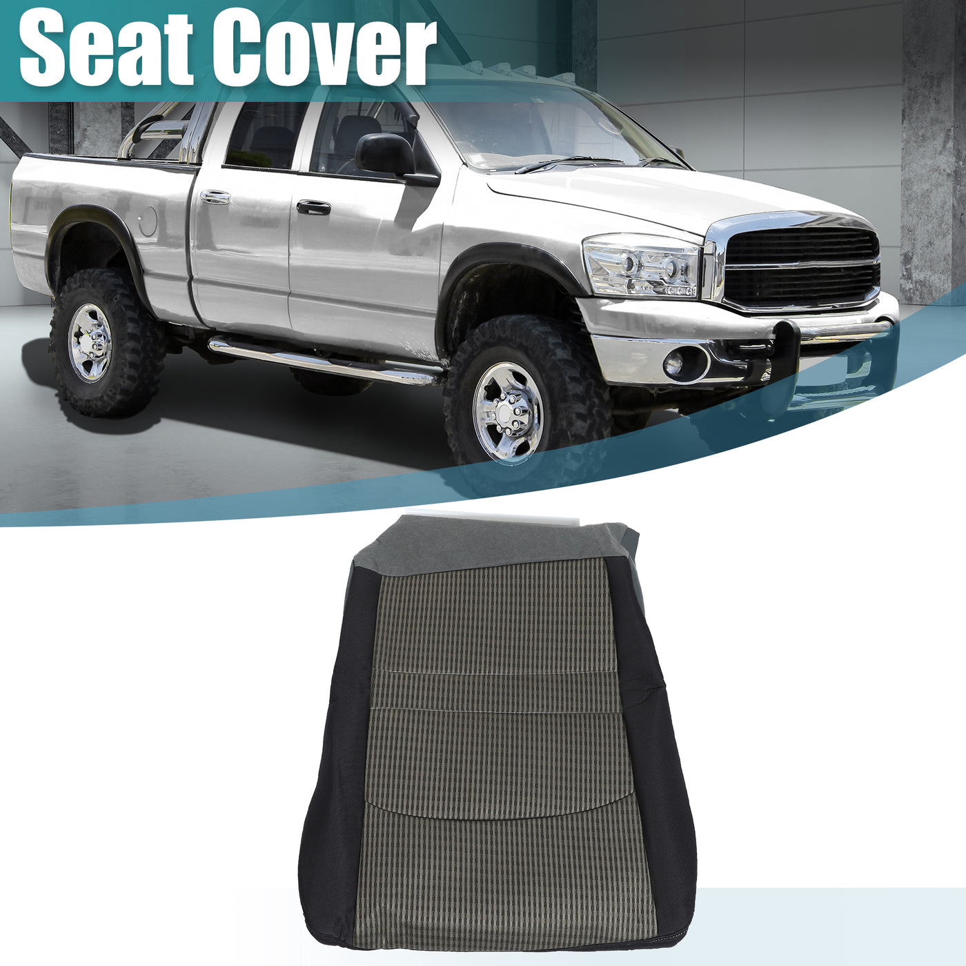 X AUTOHAUX Black Driver Side Bottom Cloth Seat Cover for Dodge for Ram 1500 2500 3500 4500 5500 SLT 2010-2012 Driver Seat Cushion