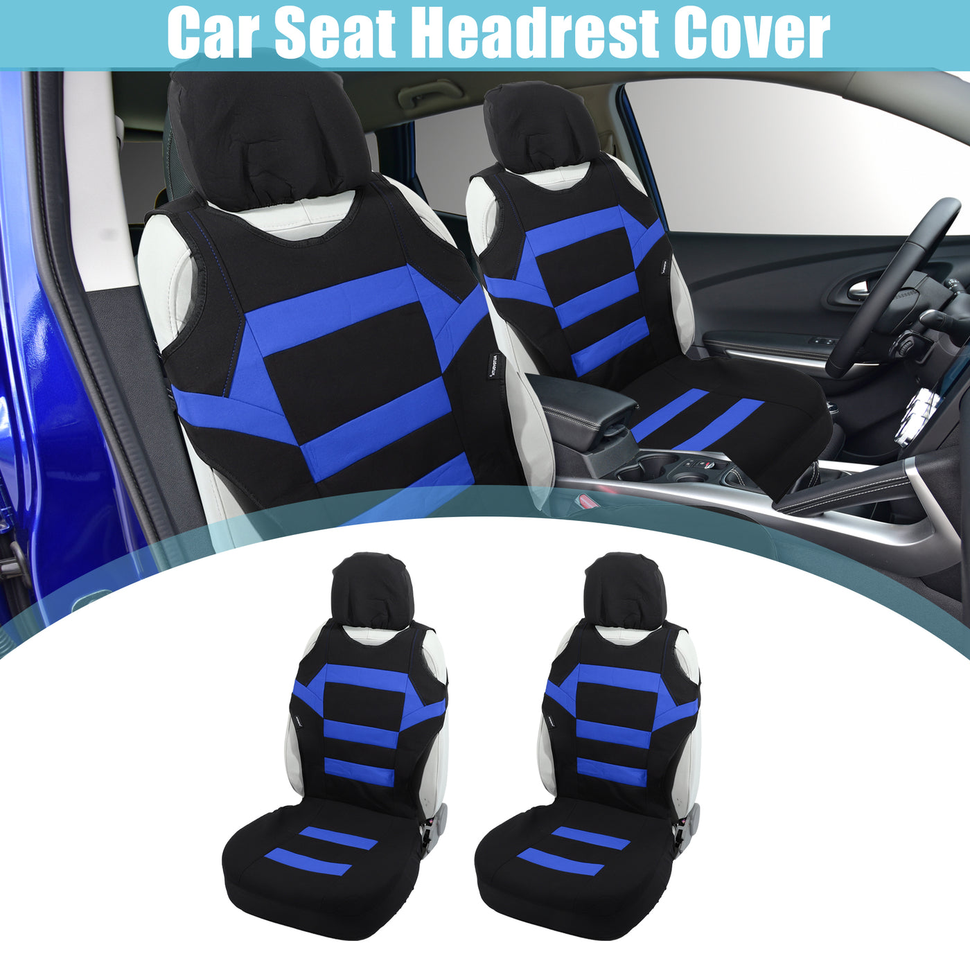 ACROPIX Front Car Seat Cover Universal Seat Protectors Seat Cushion Cover Blue - Pack of 2