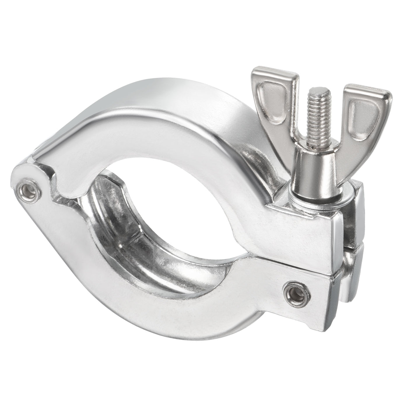 Harfington KF-25 Vacuum Clamp, 1 Pack Hose Clamp with Wing Nut for Ferrule, Silver