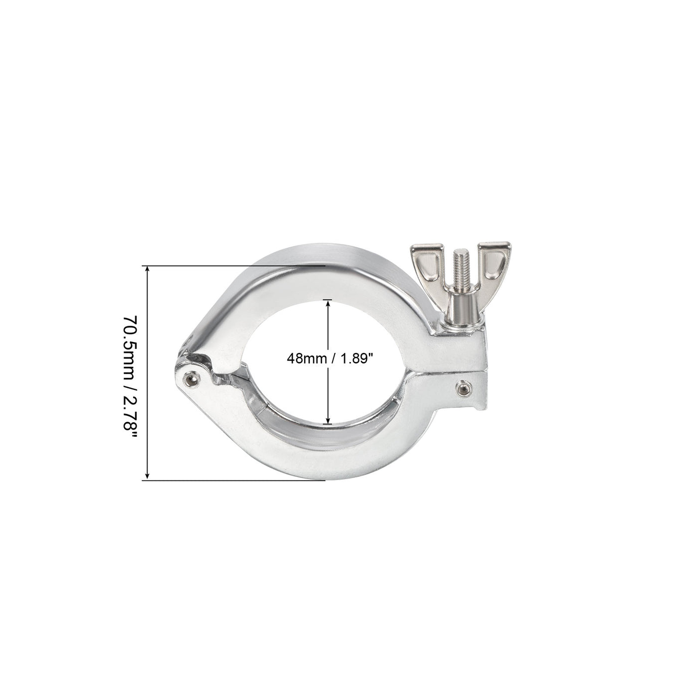 Harfington KF-40 Vacuum Clamp, 3 Pack Hose Clamp with Wing Nut for Ferrule, Silver