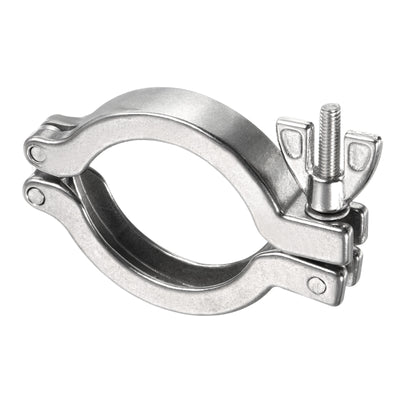 Harfington KF40 Vacuum Clamp, 1 Pack Hose Clamp with Wing Nut for Ferrule, Silver