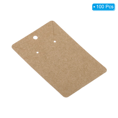 Harfington 2.5" x 3.5" Earring Display Card Necklace Card Rounded Display, Brown 100pcs