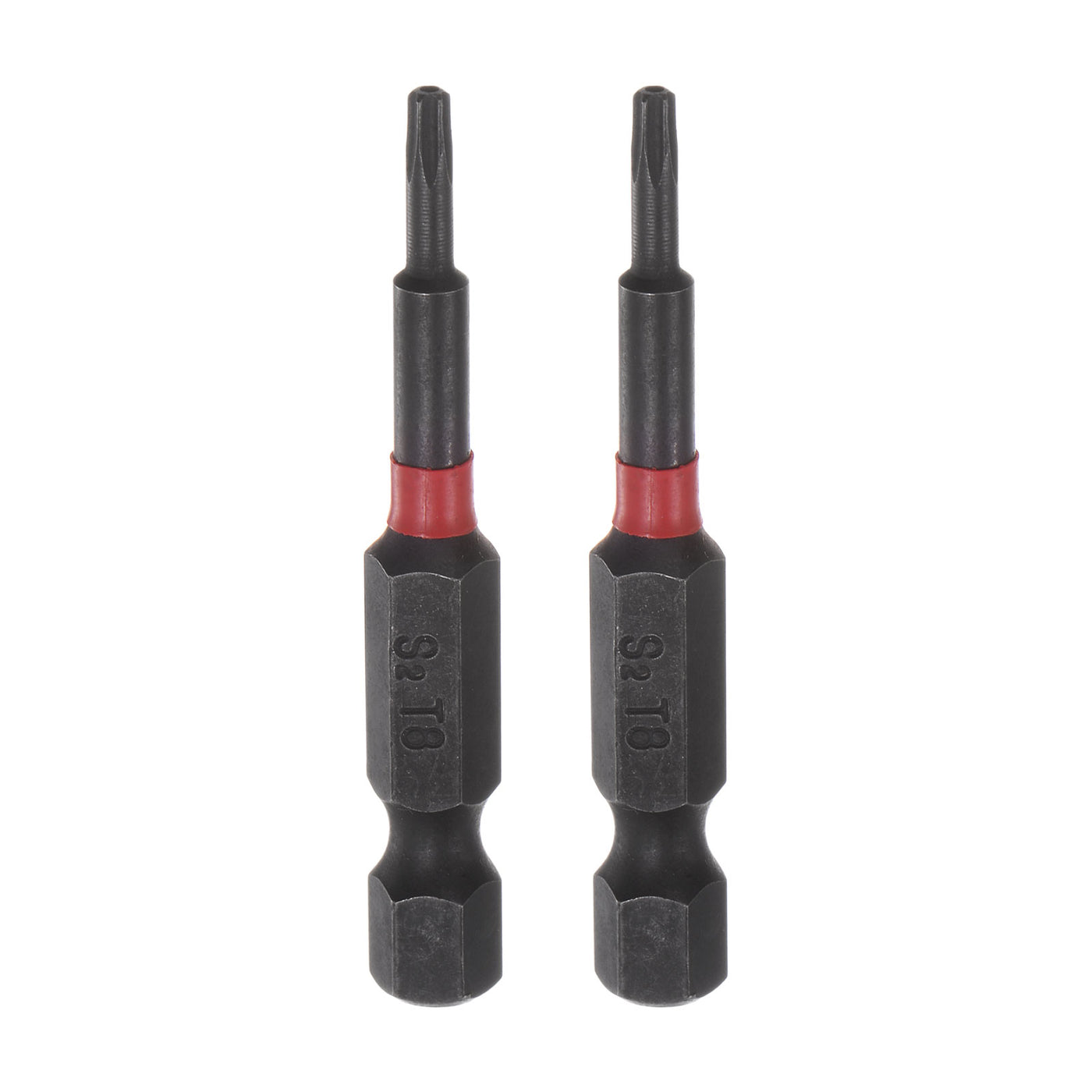 Harfington 2pcs T8 Magnetic Security Impact Torx Screwdriver Bit 1/4" Hex Shank 2" Length