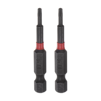 Harfington 2pcs T8 Magnetic Security Impact Torx Screwdriver Bit 1/4" Hex Shank 2" Length