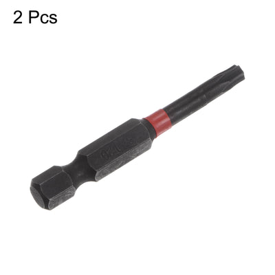 Harfington 2pcs T20 Magnetic Security Impact Torx Screwdriver Bit 1/4" Hex Shank 2" Length