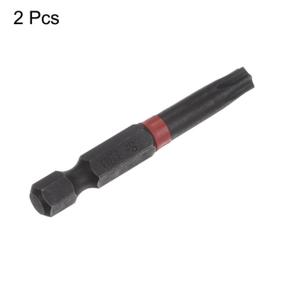 Harfington 2pcs T30 Magnetic Security Impact Torx Screwdriver Bit 1/4" Hex Shank 2" Length