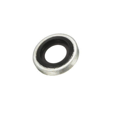 Harfington Bonded Sealing Washers M8 13.8x8.7x2mm Carbon Steel Nitrile Rubber Gasket, Pack of 12