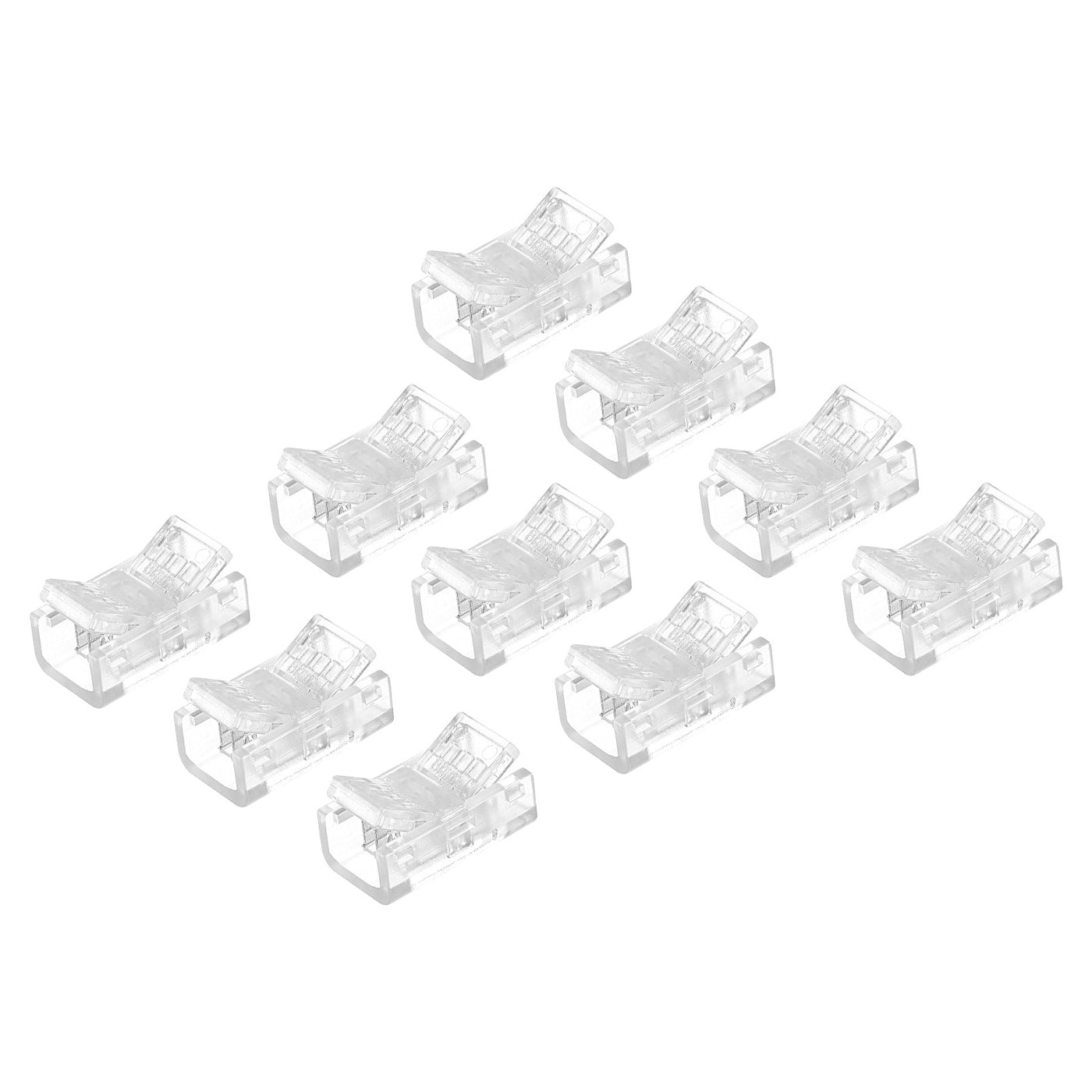 Harfington RGB LED Licht Streifen Steckverbinder LED Adapter für Streifen Licht Unverkabelte Lückenlose Stromschiene Anschluss 10Pack (4 Pin 8mm)