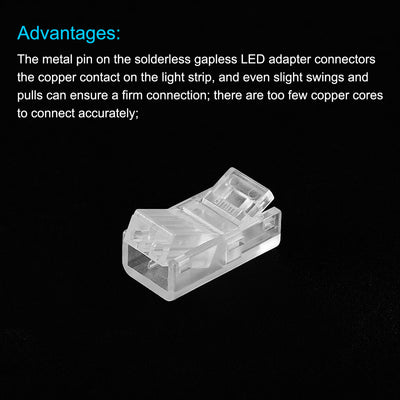 Harfington LED Strip Connector 2 Pin, 8mm LED Connectors for Strip Lights, Pack of 15