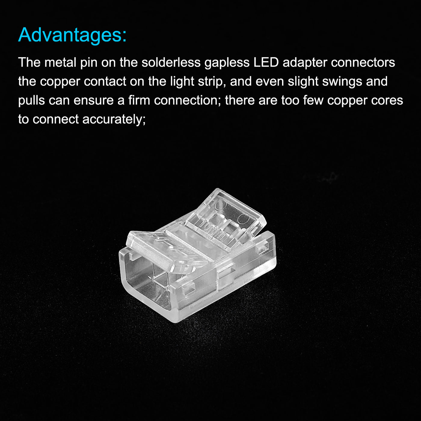 Harfington RGB LED Light Strip Connectors LED Adapter Connectors Pack of 15 (3 Pin, 10mm)