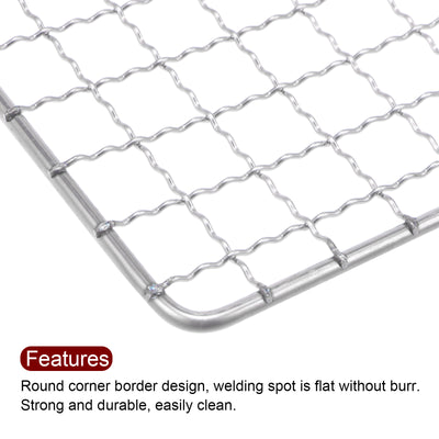 Harfington Square BBQ Grill Net 19x62cm Stainless Steel Barbecue Mesh Mat