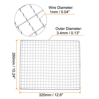 Harfington Square BBQ Grill Net 12.6"x10.2" Stainless Steel Barbecue Mesh Mat