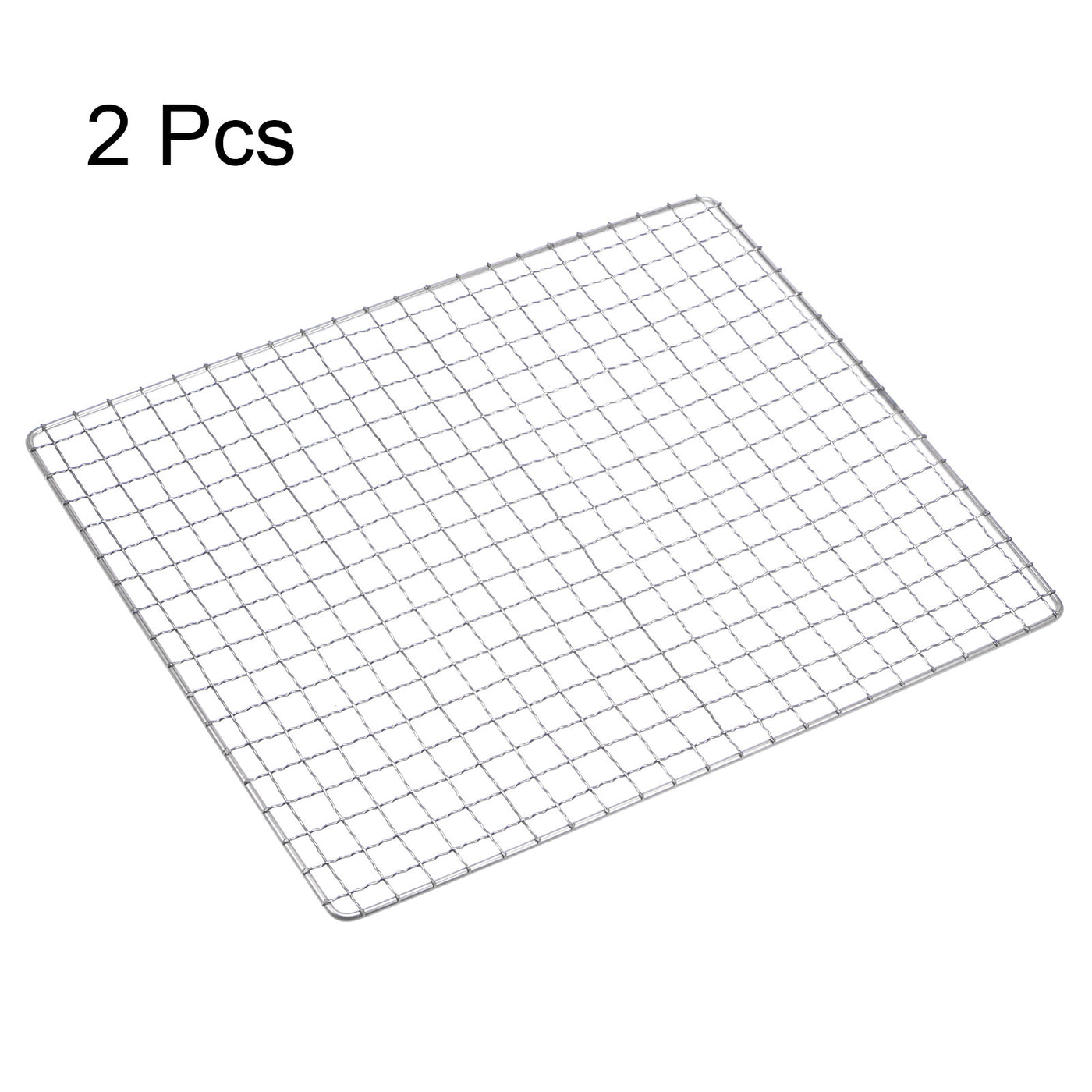 Harfington 2pcs Square BBQ Grill Net 12.6"x10.2" Stainless Steel Barbecue Mesh Mat