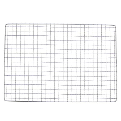 Harfington 2pcs Square BBQ Grill Net 17.3"x10.2" Stainless Steel Barbecue Mesh Mat