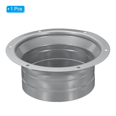 Harfington 4 Inch Duct Connector Flange, Metal Fitting Straight Pipe Flange Round Ventilation Air Duct for Heating Cooling Ventilation HVAC System