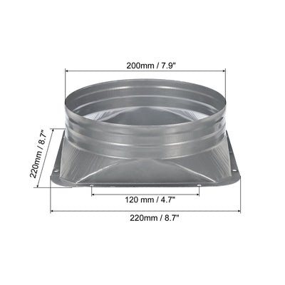 Harfington Auspuffschlauchflansch Gerader Quadratische bis runde Schnittstelle 8 Zoll