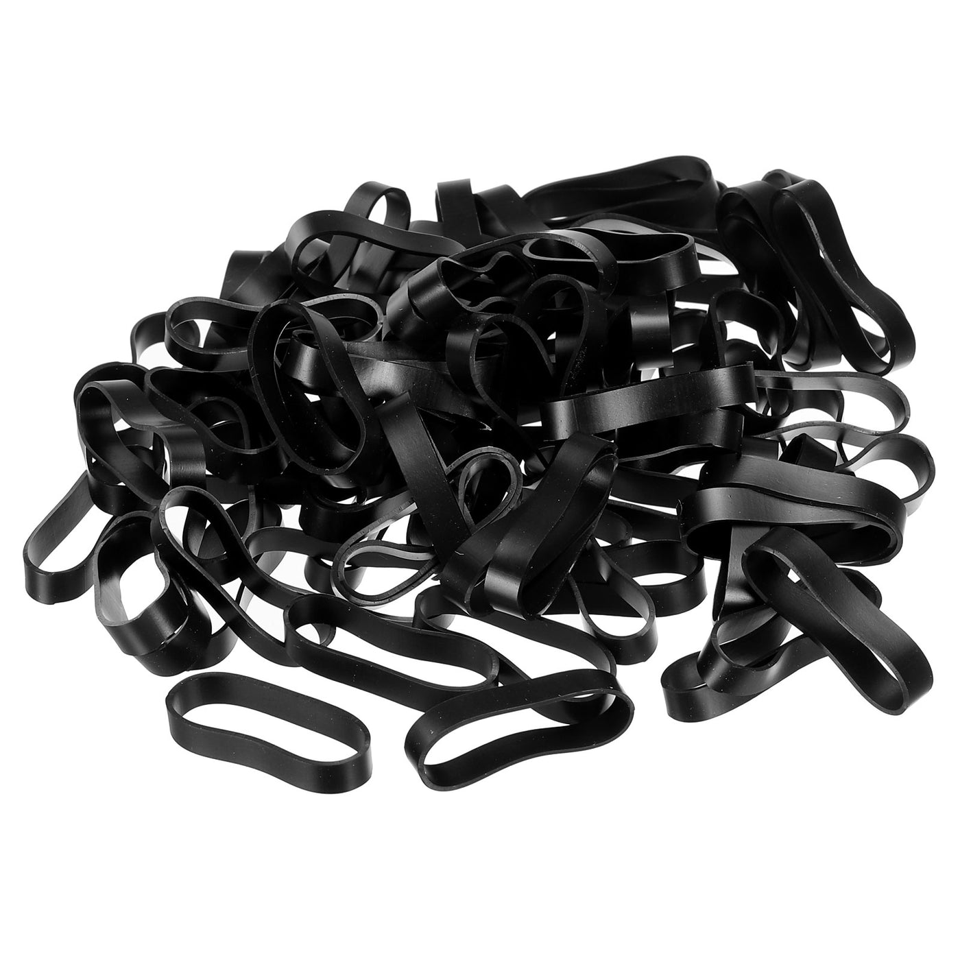 Harfington Silicone Rubber Bands Rings 50pcs Non-slip 1 1/4" Flat 5/16" Width Black for Books, Art, Boxes, Cord Wrapping, Bag Wraps