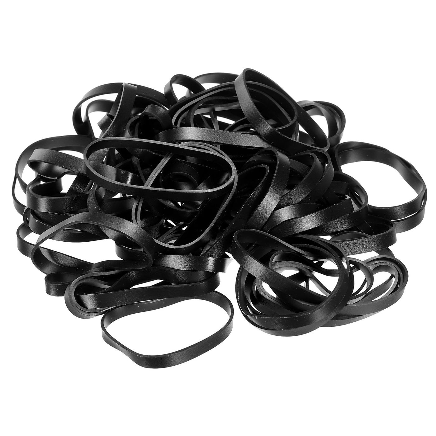 Harfington Silicone Rubber Bands Rings 100pcs Non-slip 2.2" Flat Black for Books, Art, Boxes, Cord Wrapping, Bag Wraps