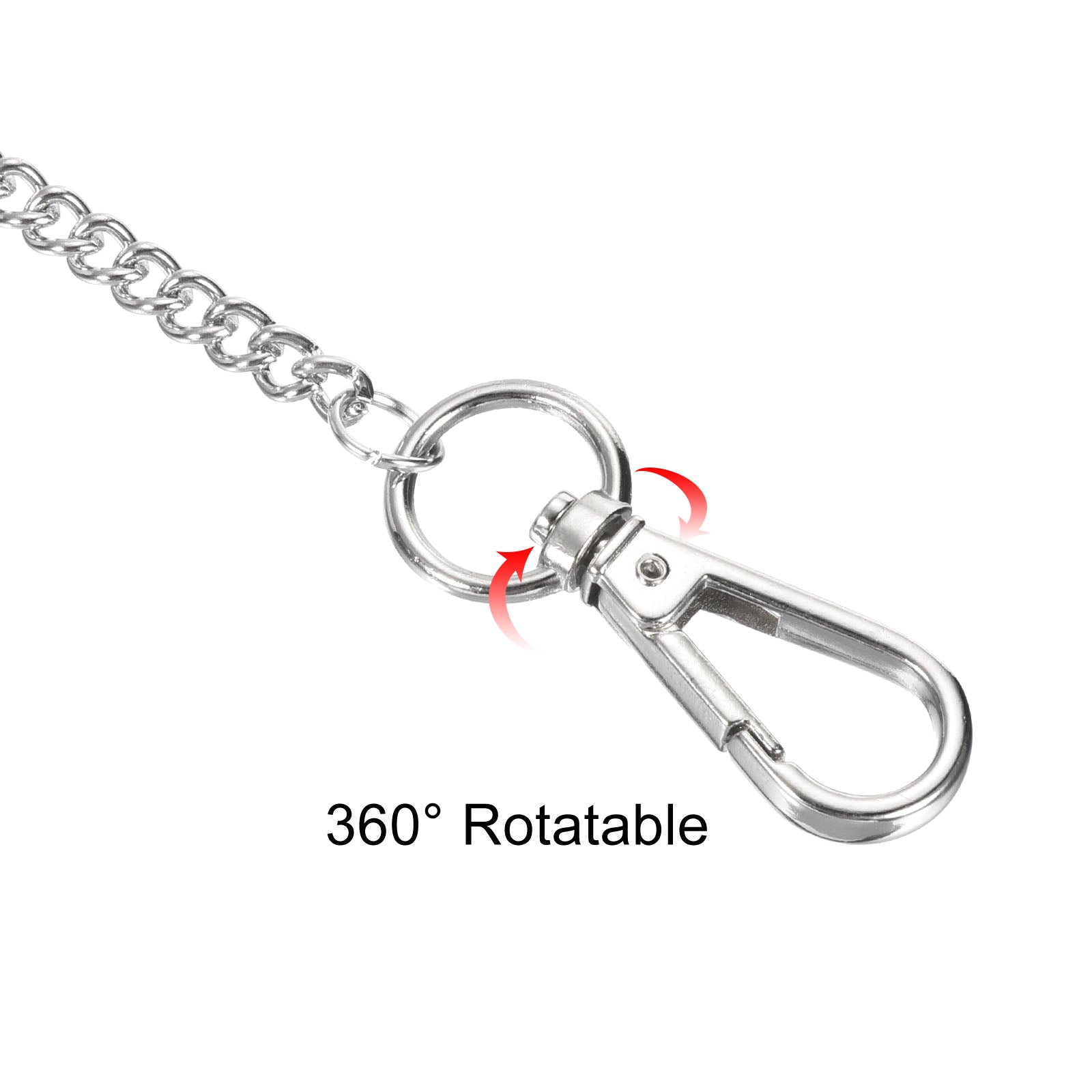 Wallet Chain Keychain with Keyring Clasp 16 Inch, Nickel Plated Metal ...