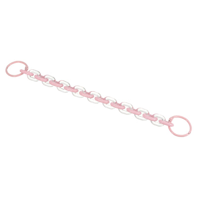 Harfington Keychain Wristlet 10 Inch with Binder Keyrings, Acrylic Strap Link for Pants Belt Loop Wallet Purse Handbag, Pink