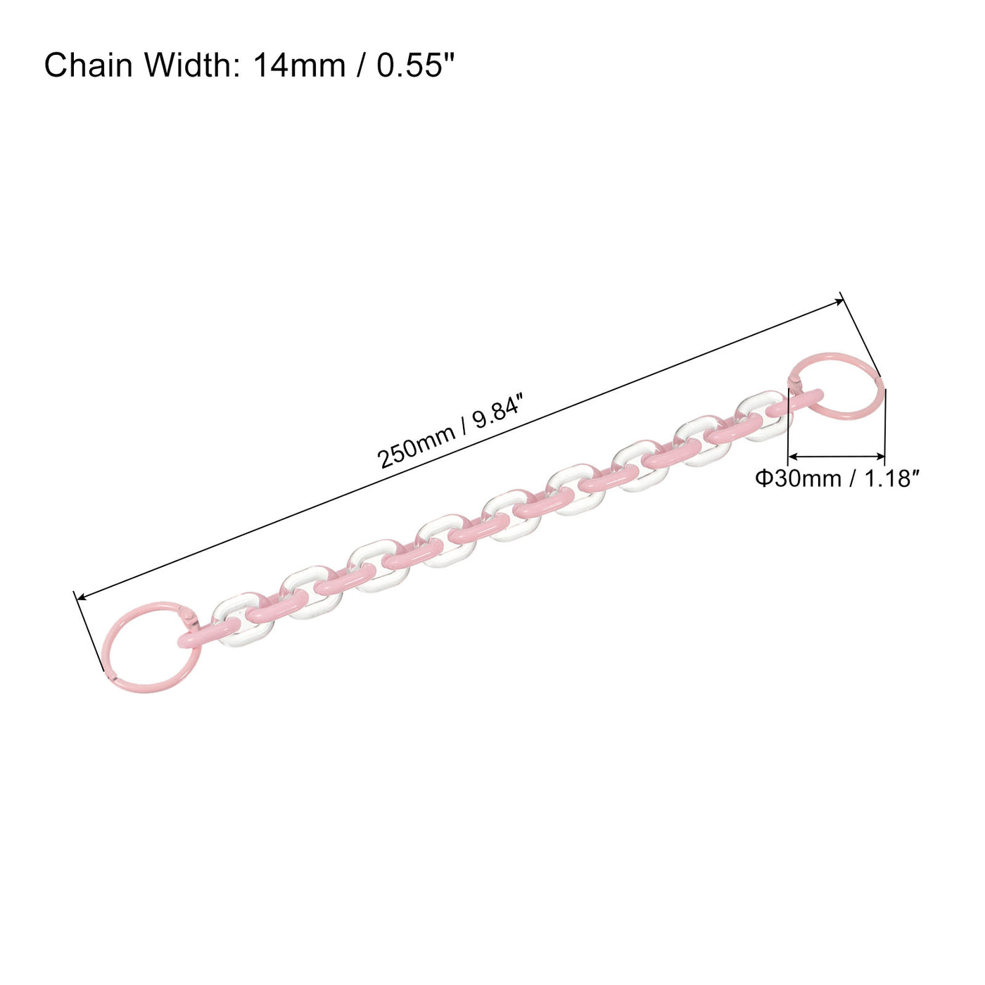 Harfington 2 Pack Schlüsselanhänger mit Ringe Acrylband 10 Zoll für Gürtelschlaufe Rosa