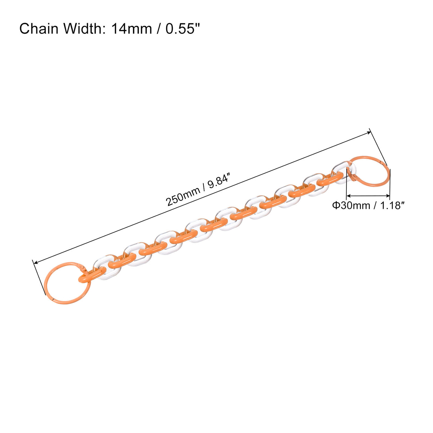 Harfington Schlüsselanhänger Armband mit Schlüsselringe 10 Zoll für Hose orangefarben