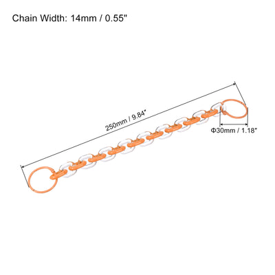 Harfington 2 Pack Schlüsselanhänger Acryl Link mit Ringbücher 10 Zoll für Geldbeutel Orange