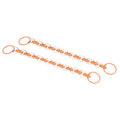 Harfington 2 Pack Schlüsselanhänger Acryl Link mit Ringbücher 10 Zoll für Geldbeutel Orange